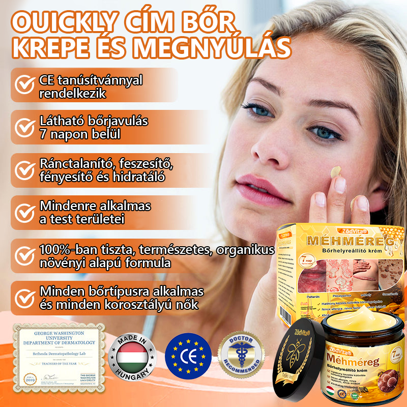📦 Bőrgyógyász ajánlása ✨ ZödVita® Méhméreg Bőr Helyreállító Krém 🔥 Magyar fejlesztés, magyarországi gyártás és szállítás
