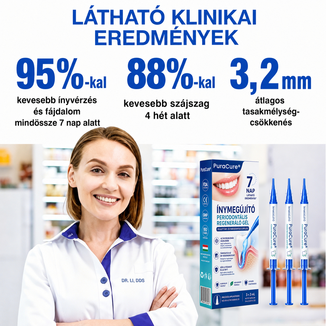 🇭🇺👨‍⚕️🌲🦷 PuraCure® ÍNYMEGÚJÍTÓ – Parodontális helyreállító gél🧂