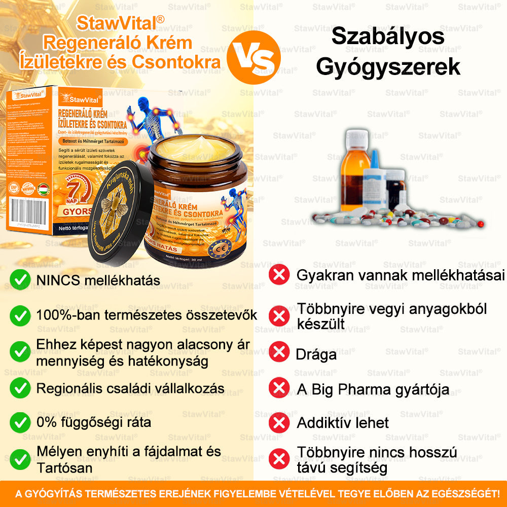 😊𝑺𝒕𝒂𝒘𝑽𝒊𝒕𝒂𝒍® Botoxot és Méhmérget Tartalmazó Regeneráló Krém Ízületekre és Csontokra | MOT (Magyar Ortopéd Társaság) által tanúsított termék