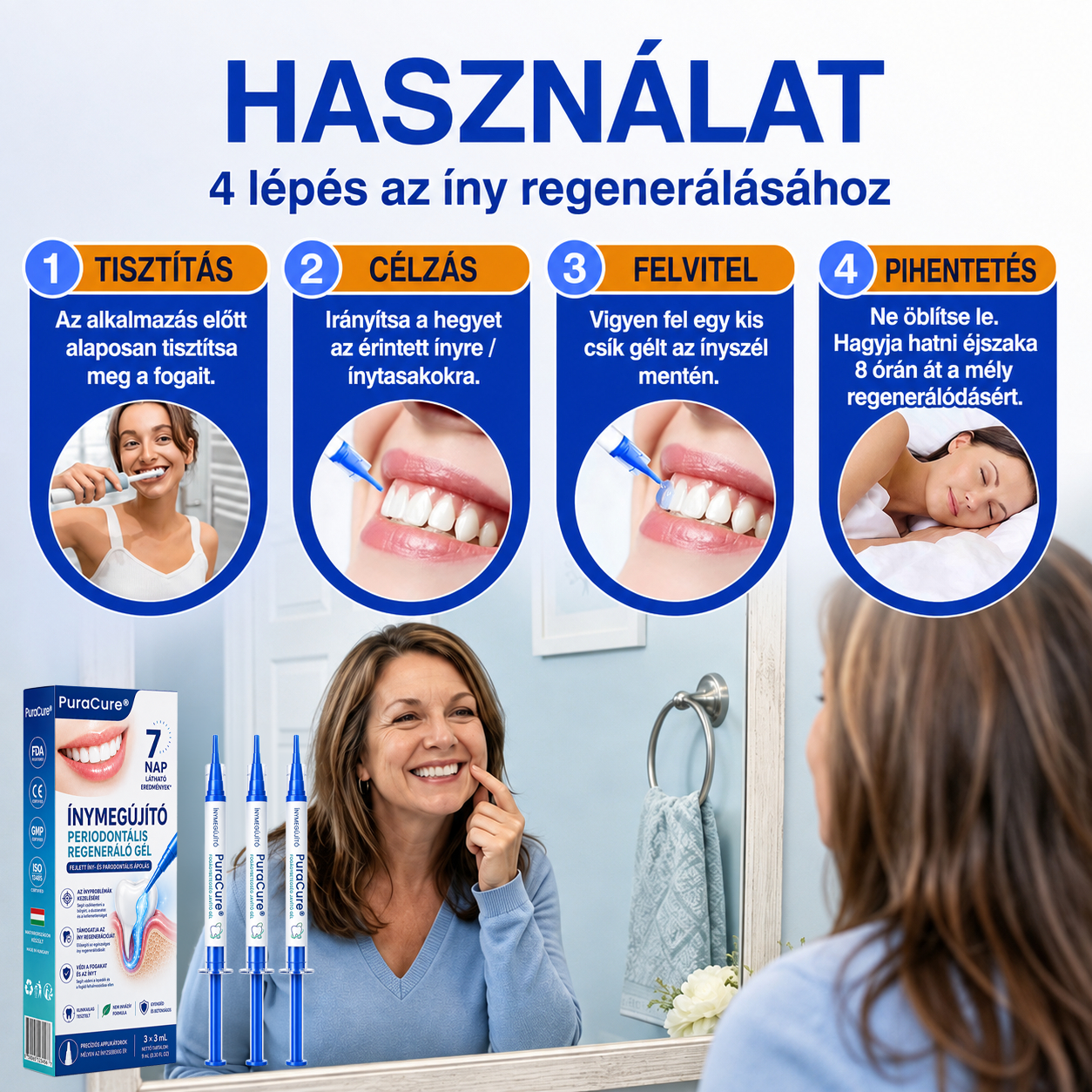🇭🇺👨‍⚕️🌲🦷 PuraCure® ÍNYMEGÚJÍTÓ – Parodontális helyreállító gél🧂