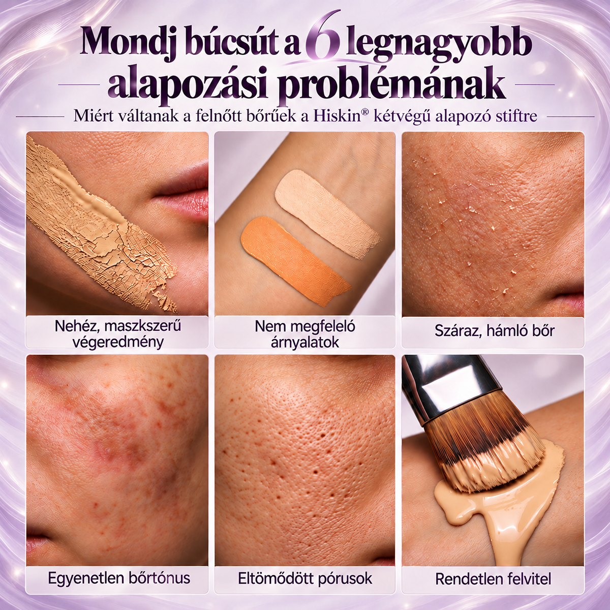 🔥 AZ UTOLSÓ 2 ÓRÁBAN · 80% KEDVEZMÉNY!  Hiskin® 2 az 1-ben színváltó alapozó stift | Elfedi az öregségi foltokat, halványítja a finom ráncok láthatóságát és hidratálja a bőrt – beépített ecsettel a fiatalos, ragyogó arcbőrért!