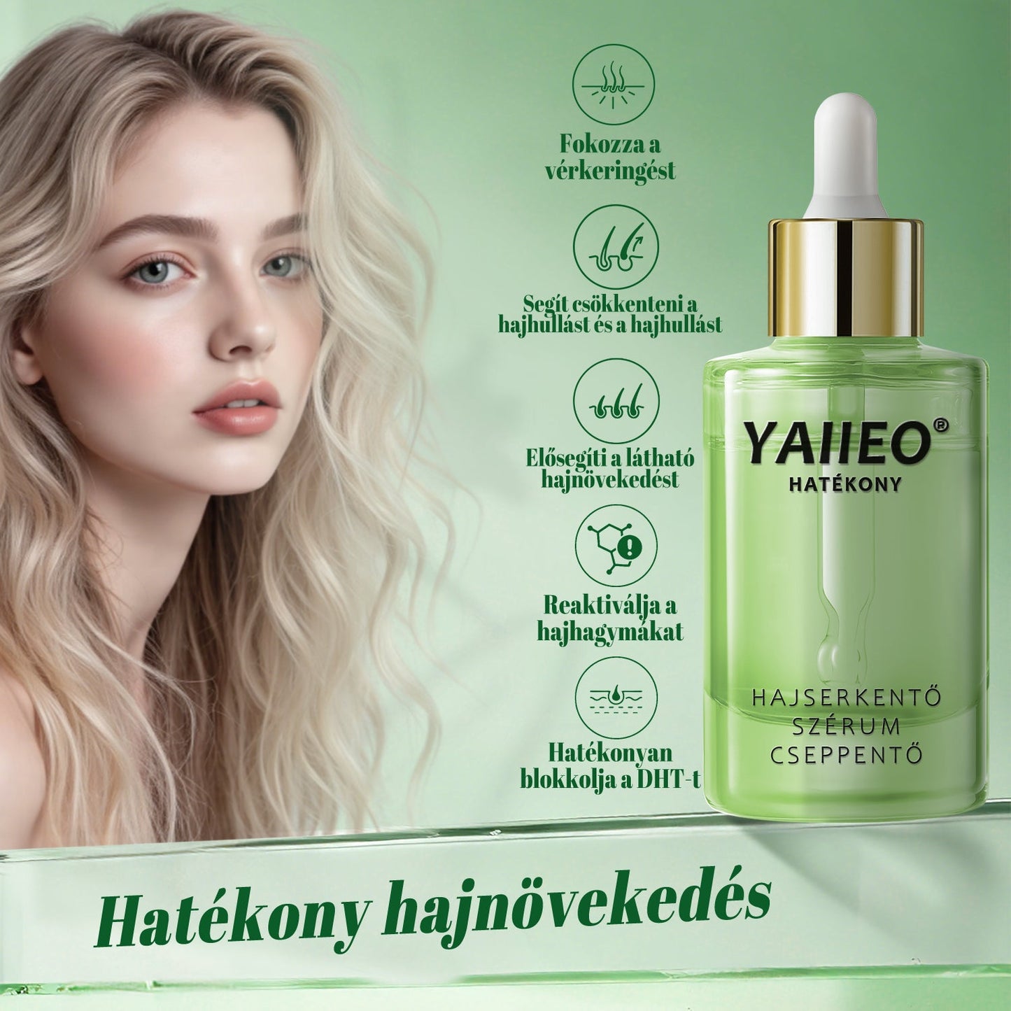 🌿 𝒀𝑨𝑰𝑰𝑬𝑶® 𝑯𝒂𝒋𝒔𝒆𝒓𝒌𝒆𝒏𝒕ő 𝑺𝒛é𝒓𝒖𝒎 – 𝑭á𝒋𝒅𝒂𝒍𝒐𝒎𝒎𝒆𝒏𝒕𝒆𝒔 𝑯𝒂𝒋á𝒑𝒐𝒍á𝒔 Közvetlenül a hajhagymák gyökeréig · 4 hét alatt újraéleszti az alvó tüszőket · EU CE tanúsítvány