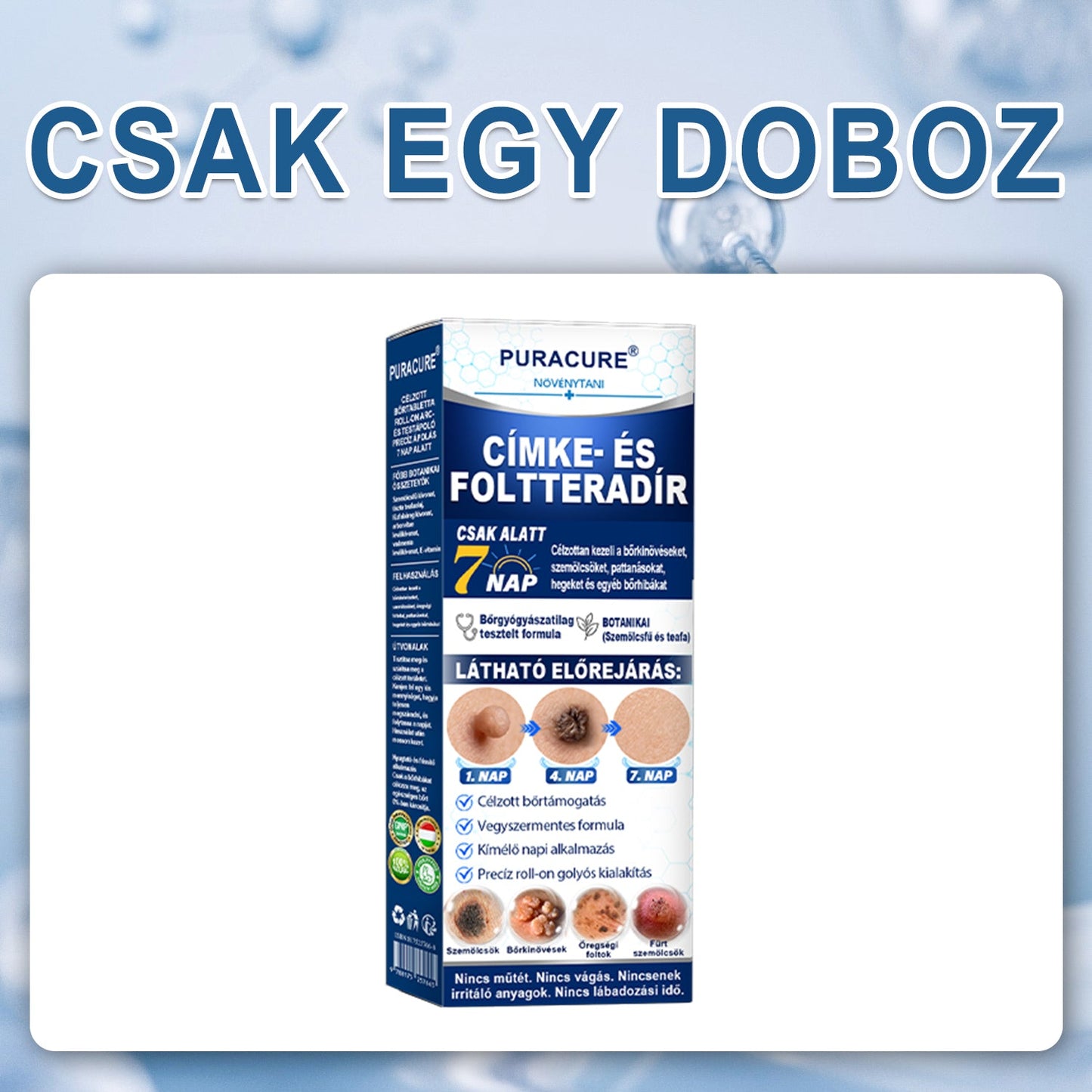 📦PuraCure® 👩‍⚕️ 𝟕 𝐍𝐚𝐩𝐨𝐬 Bőrkinövés- és Folteltávolító Toll Fájdalommentes és Hegmentes Professzionális Rollerball