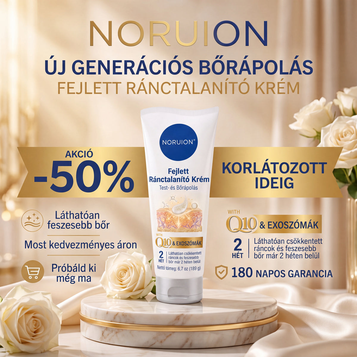 💖💖 NORUION® Q10 + növényi nano-exoszóma fejlett ránctalanító krém